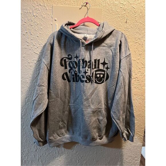 Football Vibes Hooded Sweatshirt Size XL - Picture 1 of 5